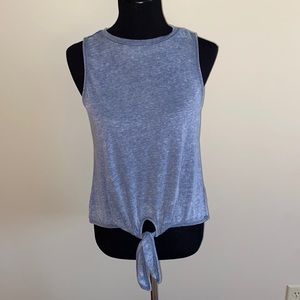 Grey high neck tank w tie